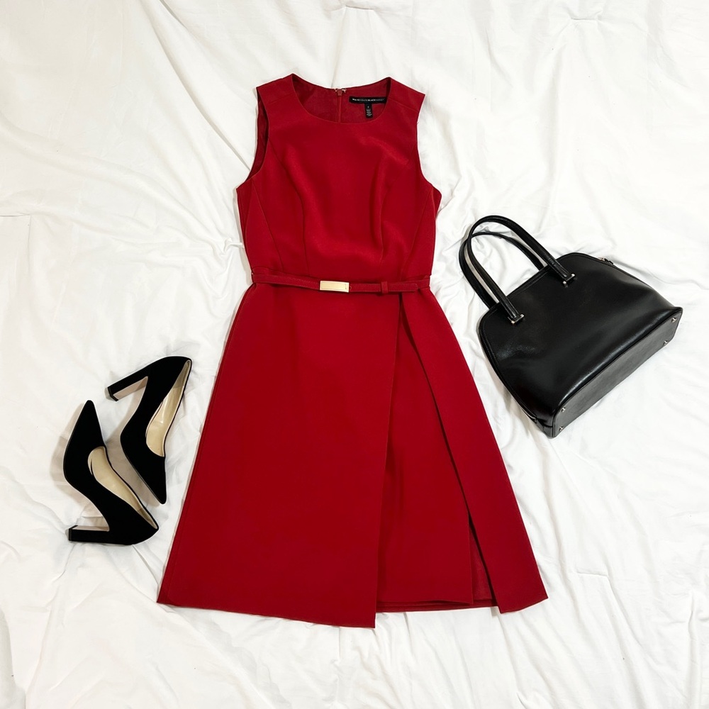 White House Black Market Red Midi Dress